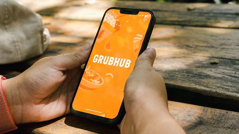 Grubhub app open on a phone