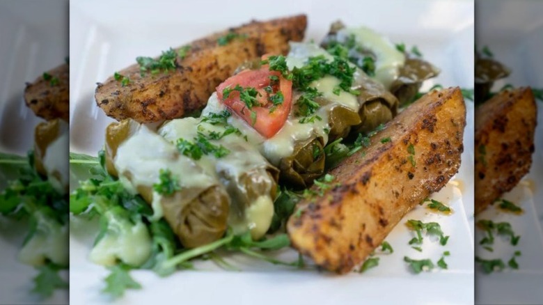 Mykonos Kuzina's dolmades dish