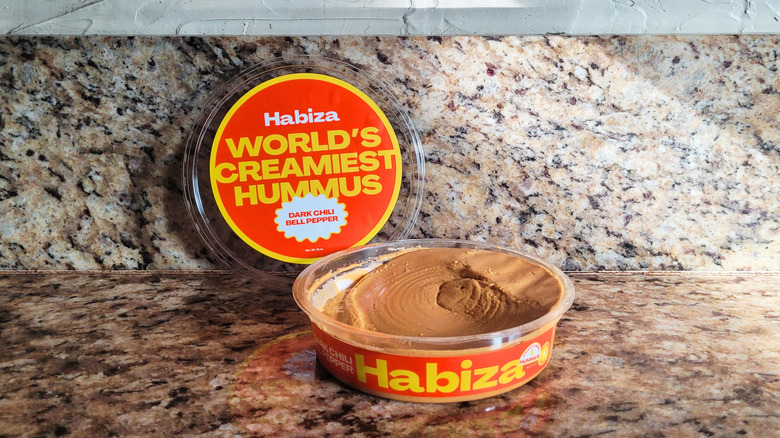 Habiza Hummus dark chili red pepper flavor