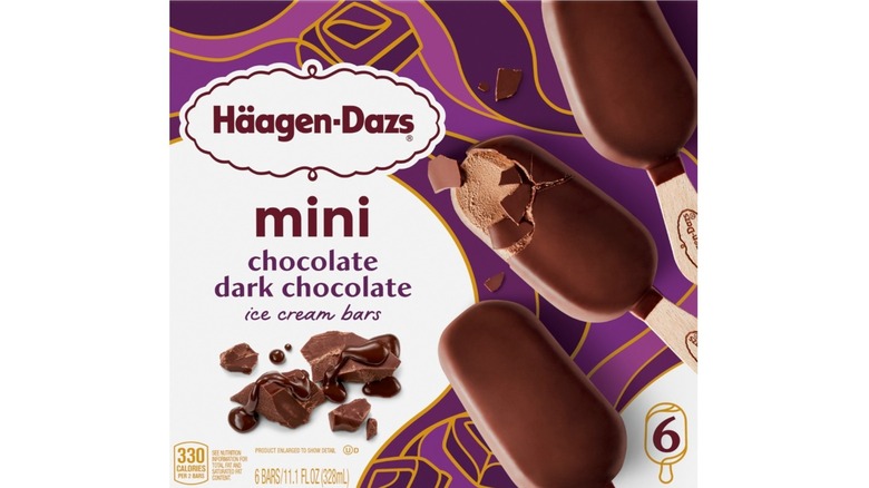 A box of Häagen-Dazs Mini Chocolate Dark Chocolate Ice Cream Bars