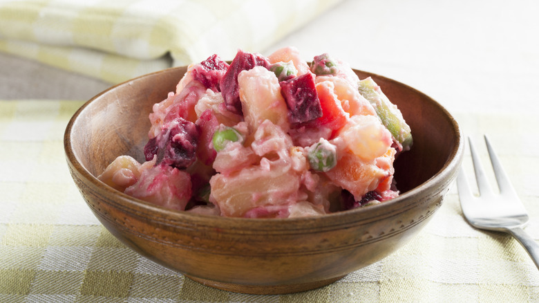 Dish of Haitian potato salad