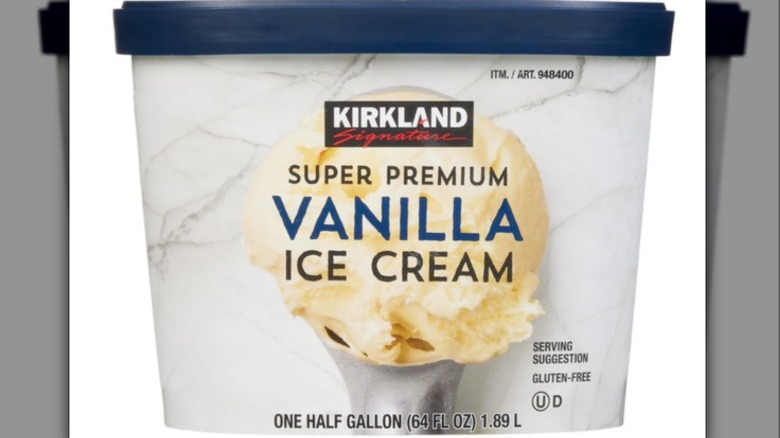 Costco ice cream packaging on white background