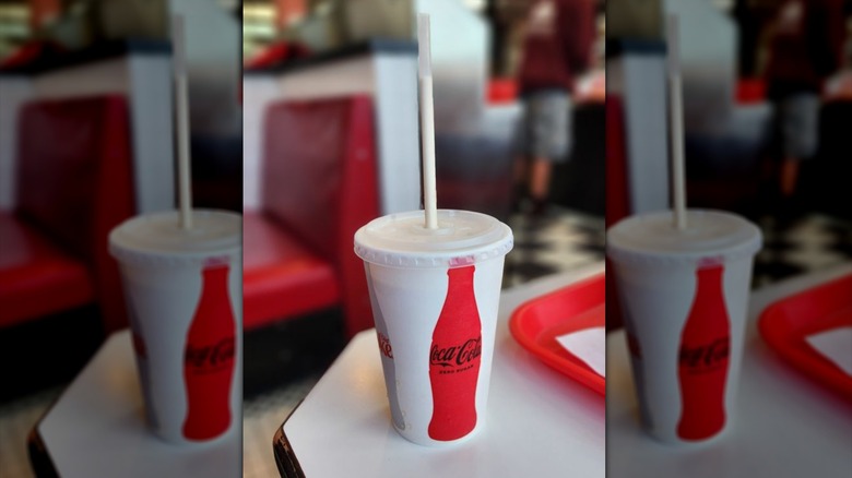 Maple milkshake in Coca-Cola to-go cup