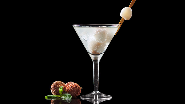close up of lychee martini