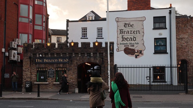 Exterior of The Brazen Head from across the street