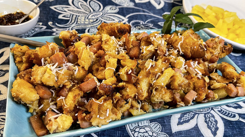 pineapple spam stuffing on plate
