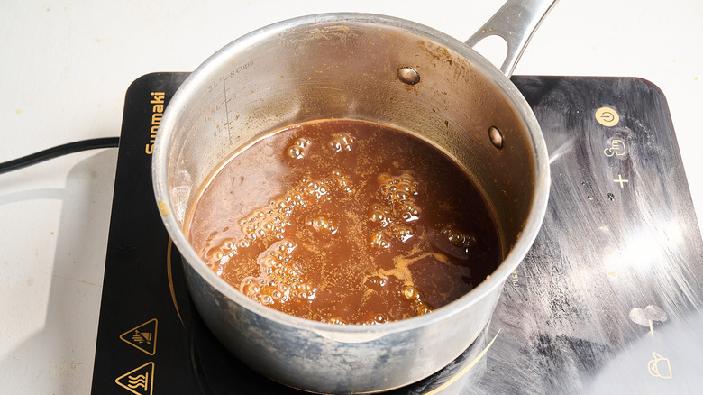 marinade reduced into a teriyaki sauce