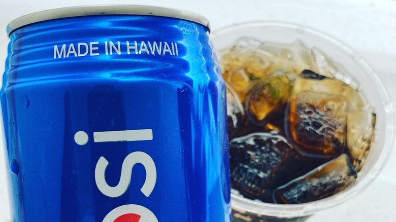 Hawaiian-style soda can with ridges