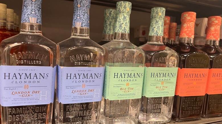 close up of Hayman's gin lineup