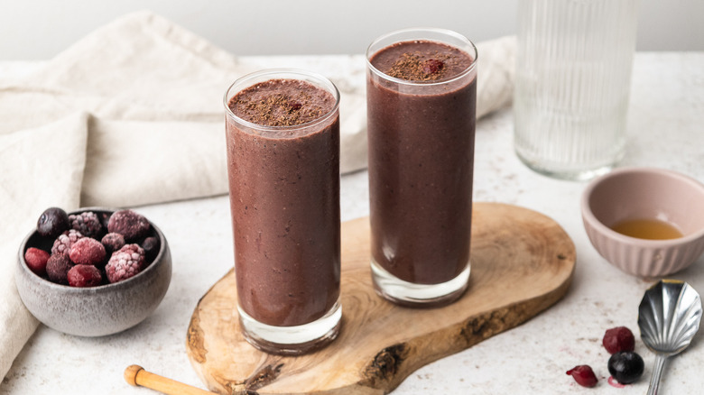 two chocolate smoothies