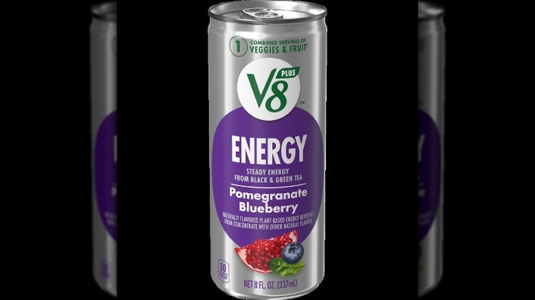 A can of V8 +ENERGY drink