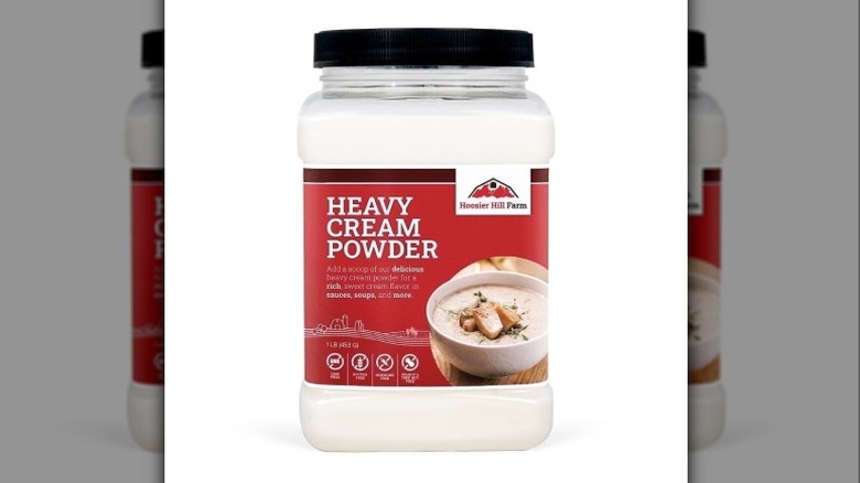 A white and red plastic container