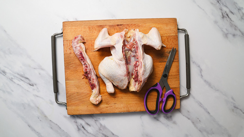 Chicken with backbone cut out