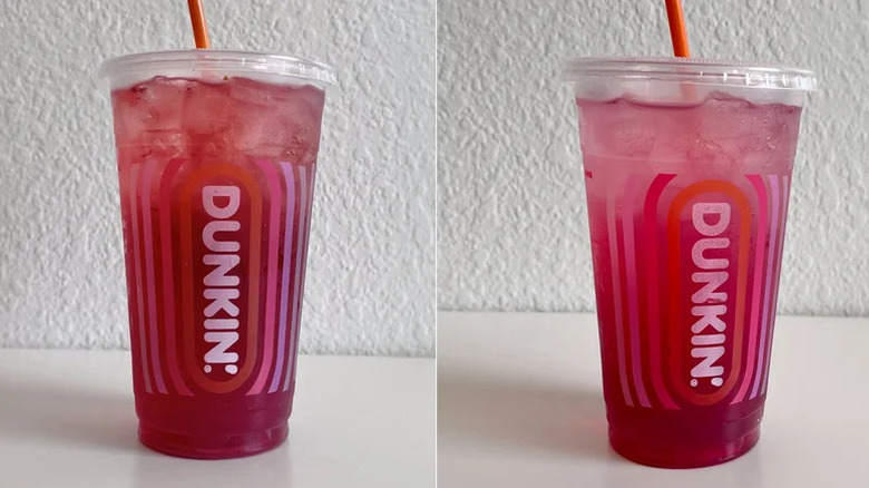 Dunkin' Black Cherry Refreshers on white backgrounds