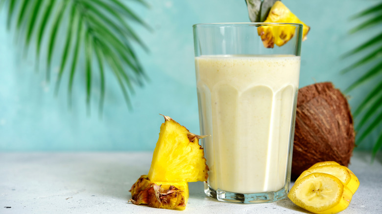 Coconut smoothie with pineapple