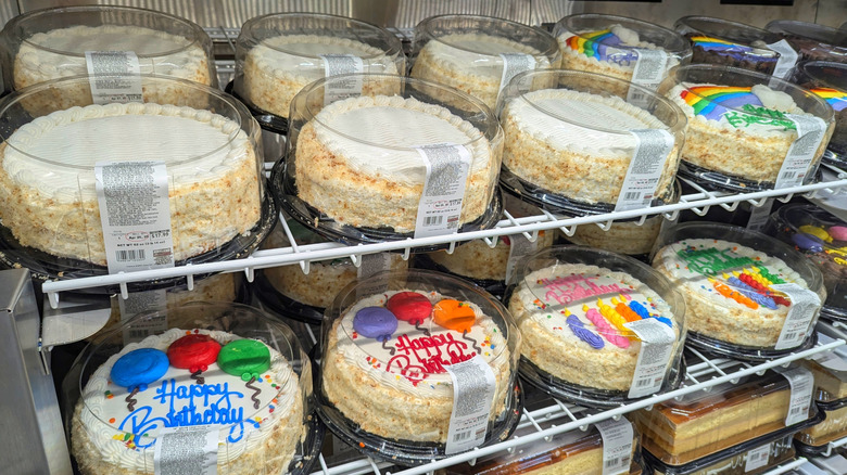 Cakes on shelf at Costco