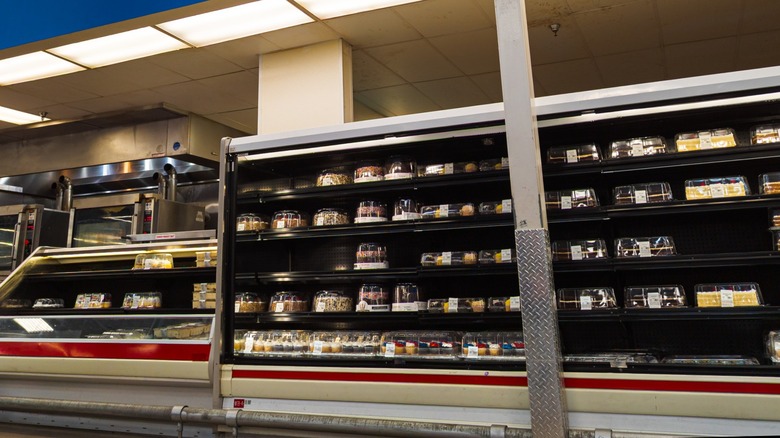 Sam's Club bakery fridge stocked with cakes