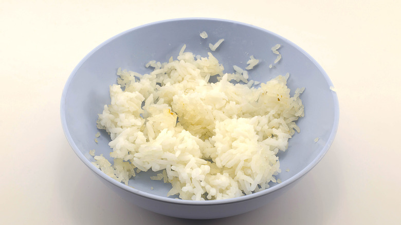 leftover rice in bowl