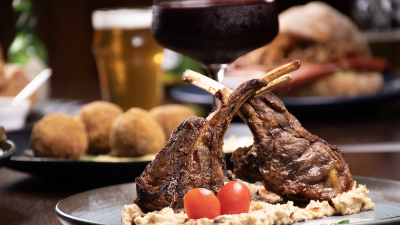 lambchops dish at steakhouse