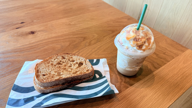 Starbucks sandwich and drink