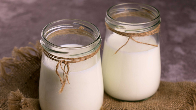 Two jars of milk