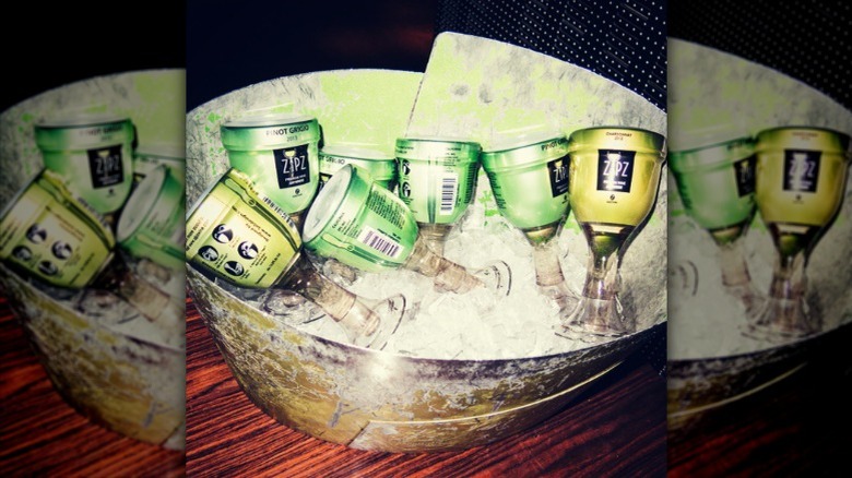 Zipz wine in tub of ice