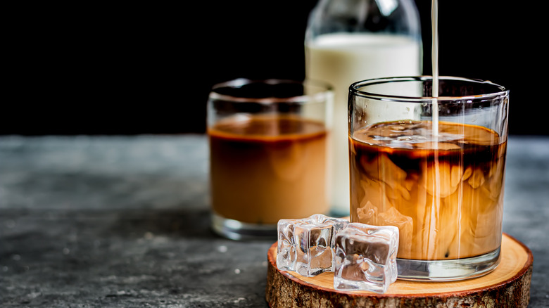 Cold brewed coffee with milk 