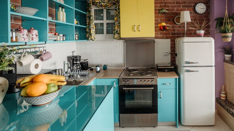bright colorful kitchen design details