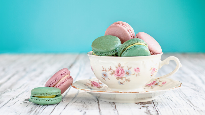 treats displyed in floral china