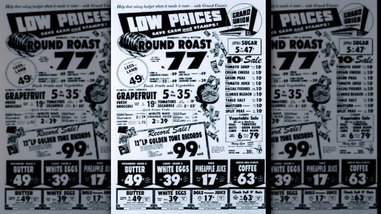 Grand Union grocery store newspaper ad from 1963
