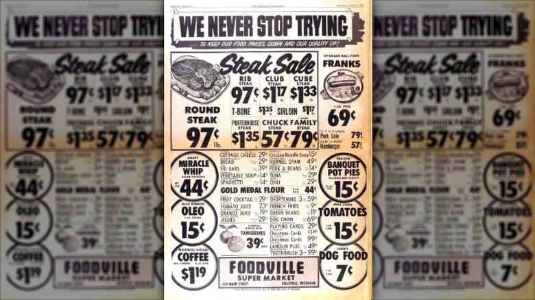 Foodville Super Market newspaper advertisement from 1969