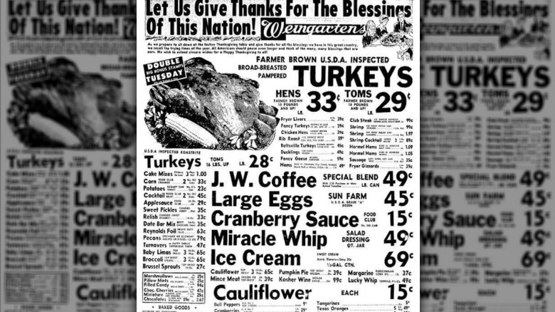 Weingarten's grocery store newspaper ad from 1964