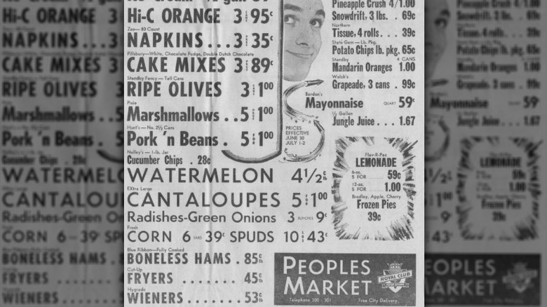 Peoples Market grocery newspaper ad from June 1960