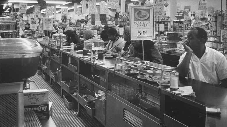 Woolworth lunch counter in the 1960s