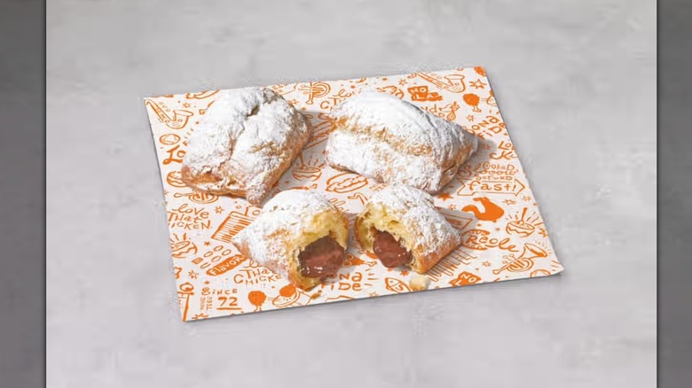 Chocolate Beignets with powdered sugar