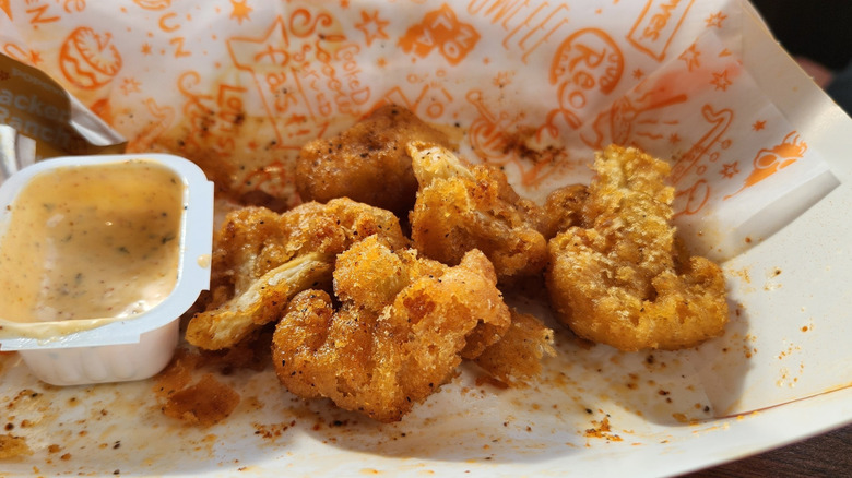Popeyes blackened cauliflower close-up