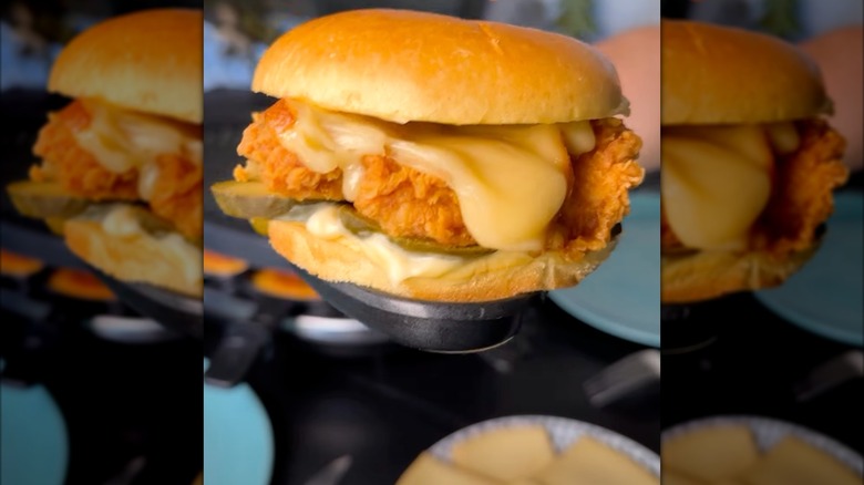 Smoky Raclette sandwich close up