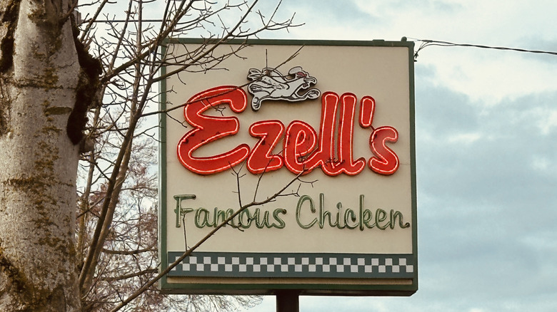 Ezell's fried chicken sign in Seattle