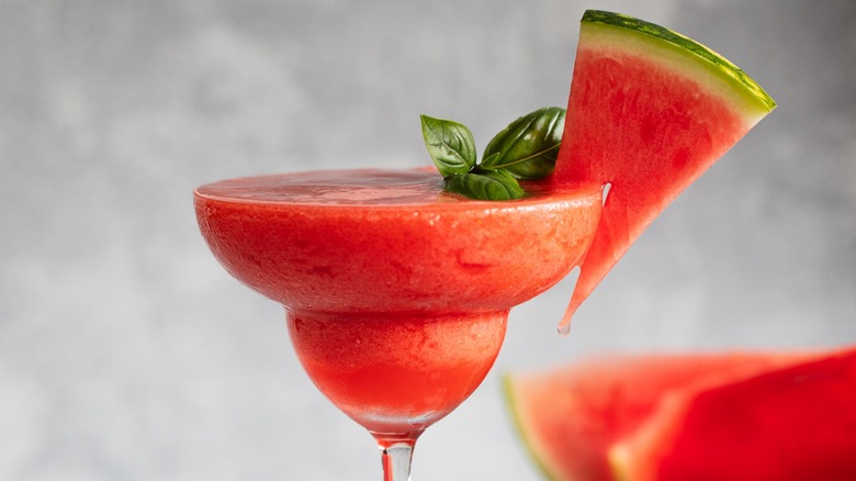 frozen watermelon drink with basil