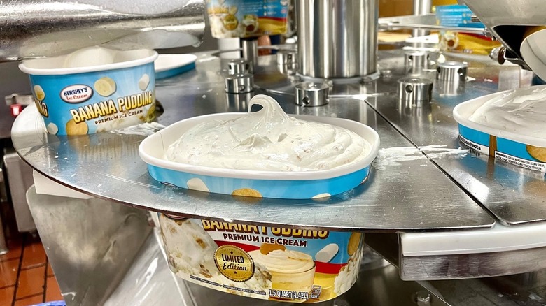 Hershey's Ice Cream gallons in factory