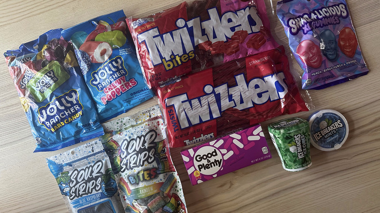 Hershey's non-chocolate candy on wooden table