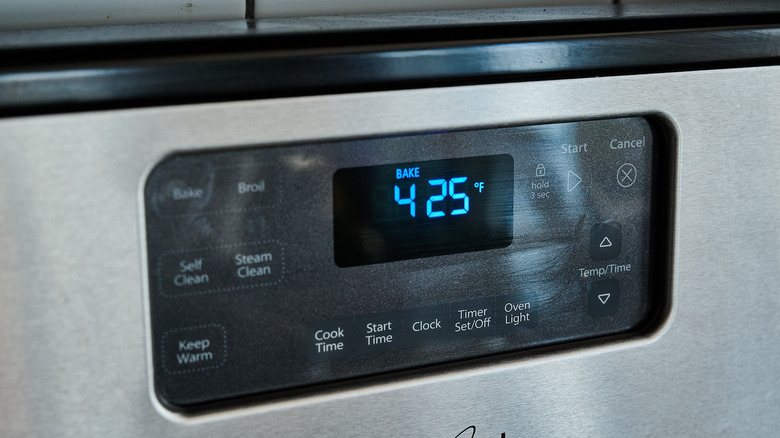 oven preheating to 425 degrees