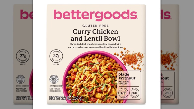 Box of Bettergoods Gluten-Free Curry Chicken and Lentil Bowl meal from Walmart