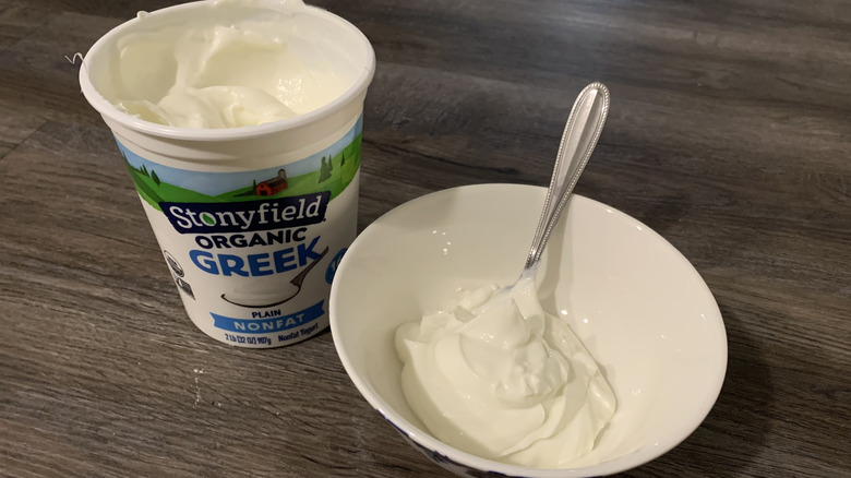Stonyfield organic Greek yogurt