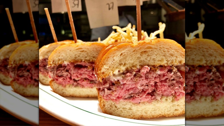 French dip sandwich on plate