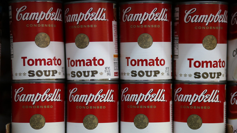 Grocery store display of Campbell's Tomato Soup