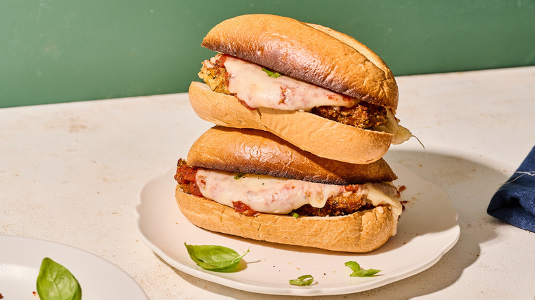 parmesan sandwiches stacked on top of each other