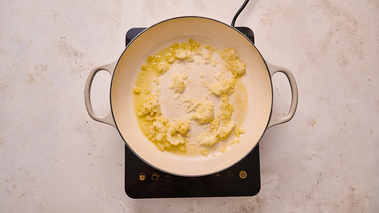 cooking aromatics in skillet