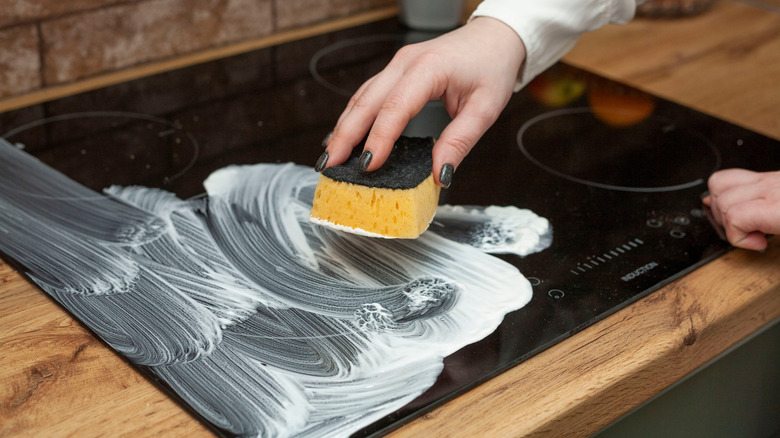 Cleaning electric hob