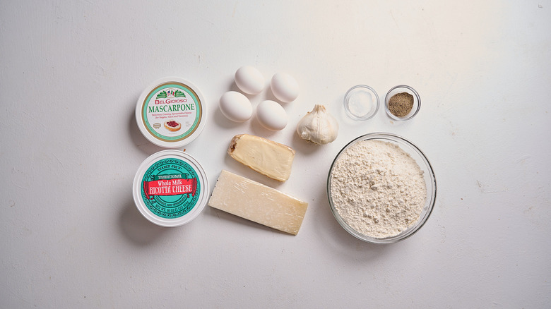 Ingredients for four cheese ravioli